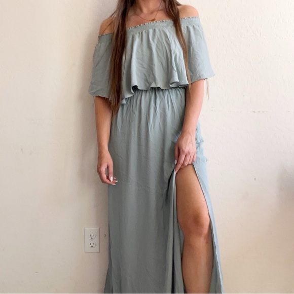 Show Me Your Mumu Hacienda Maxi Dress in Silver Sage - Picture 3 of 15